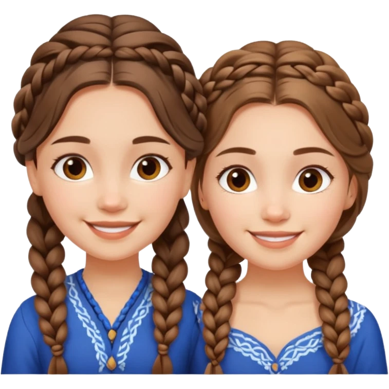 Russian duo girls with braided bohobrown hair emoji
