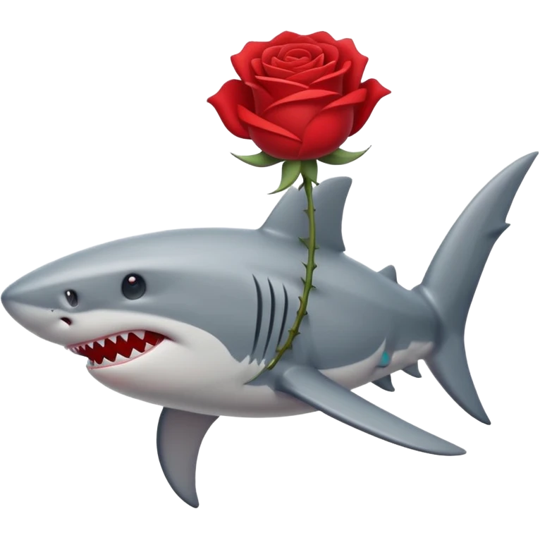 Shark with rose emoji