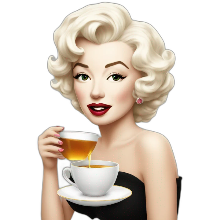 Marilyn Monroe drinking tea emoji