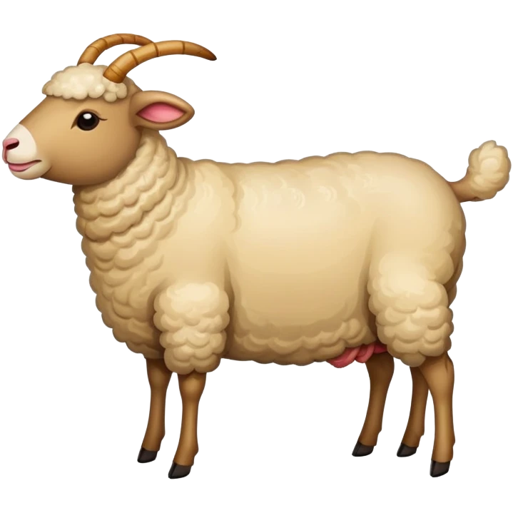 Xinjiang whole roasted lamb on spit with spices, simplified emoji style with bold outlines and bright colors, cartoon style entire cooked sheep emoji