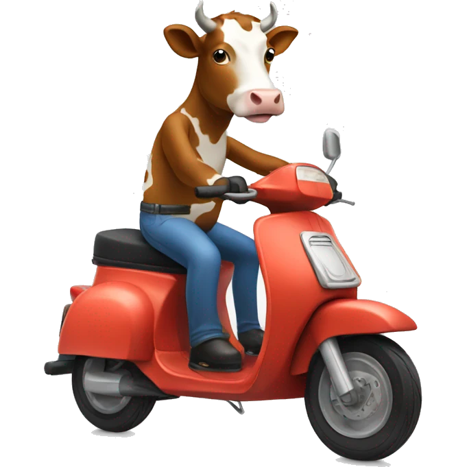 cow riding a moped emoji
