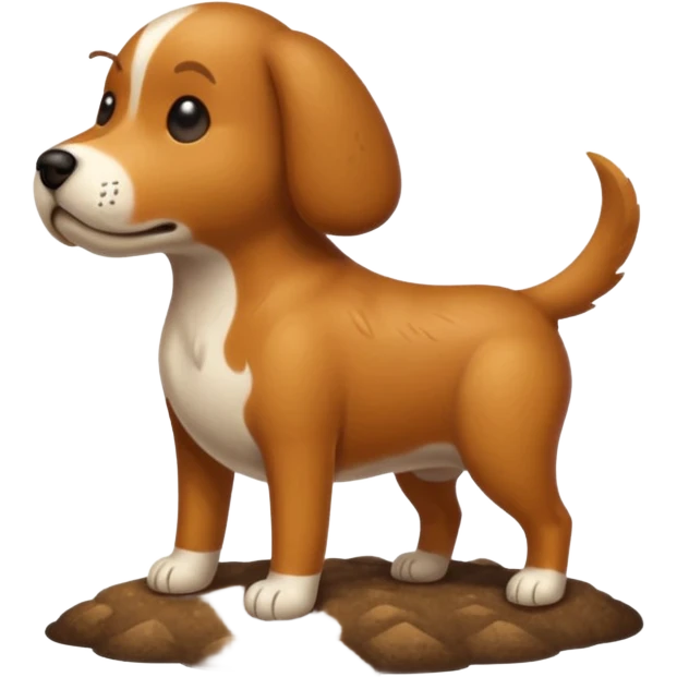 Dog pooping emoji