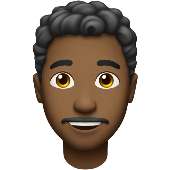 man brown skin curvy short hair love music emoji