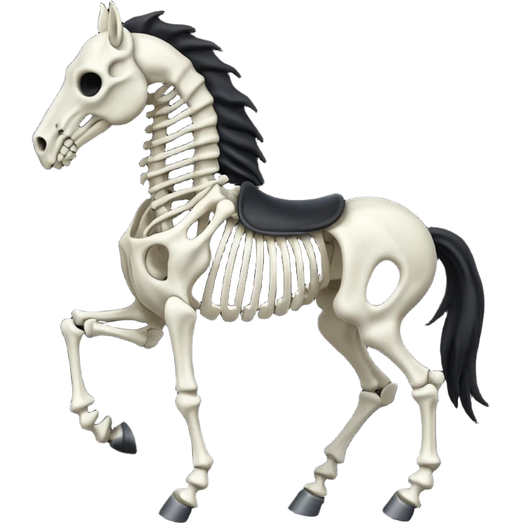 Black skeleton horse emoji