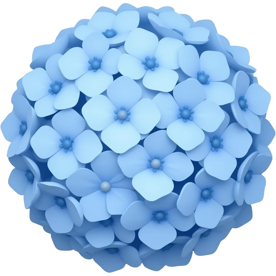 Blue hortenzia flower emoji