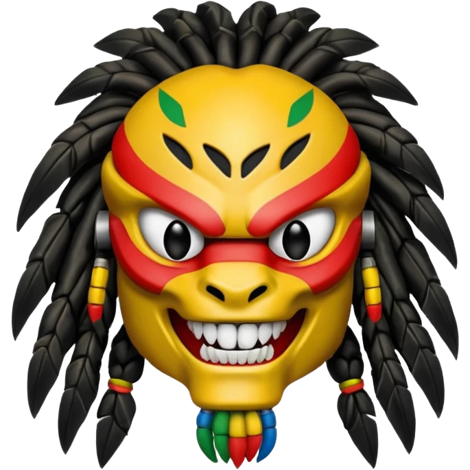 smiling predator from movie predator with rasta emoji
