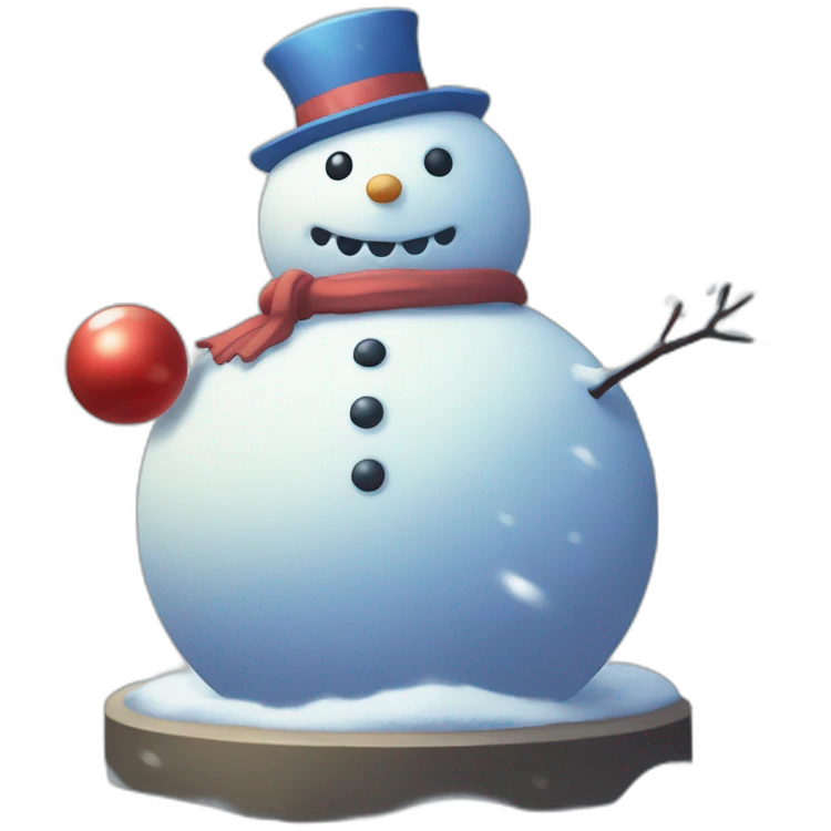 Snowman Statue Epic Mystery Legendary NewYear PokemonTheme Pokeball Snowfall Snowballs emoji