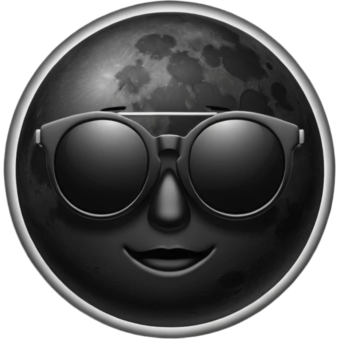 Black moon emoji with shades emoji