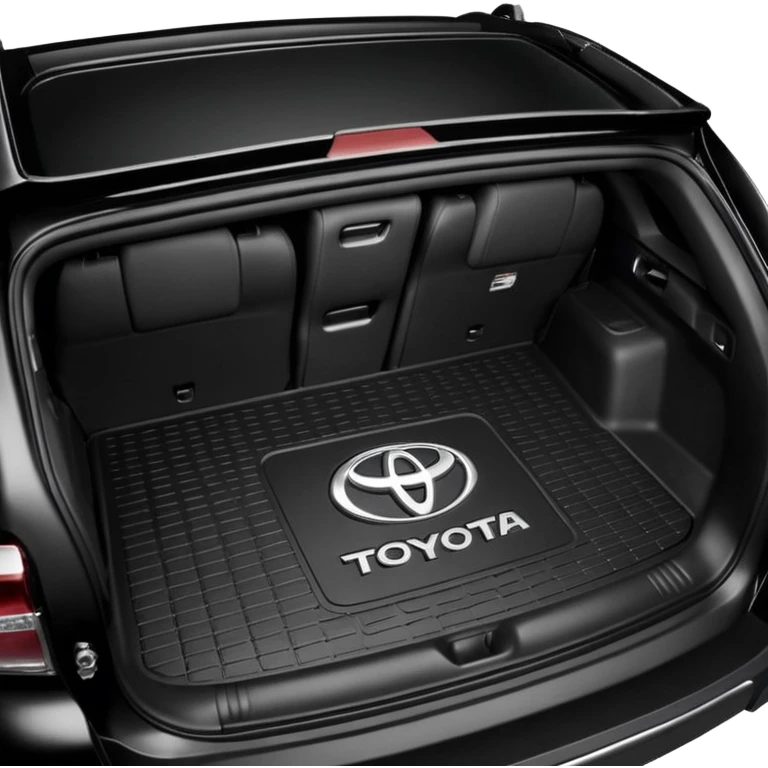 a black textured surface, likely a piece of automotive trim or a floor mat, featuring the branding for a Toyota Fortuner.
 emoji