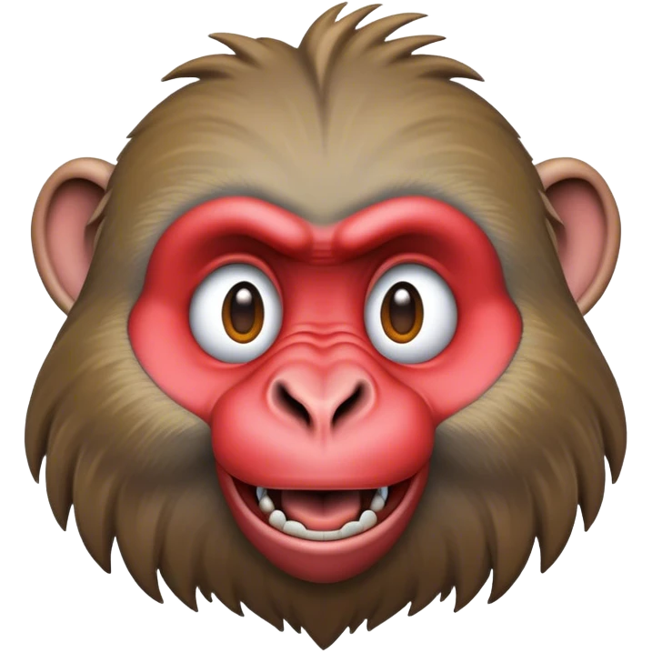 Cinematic Realistic Comical Baboon Portrait Emoji, Head tilted dramatically with an exaggeratedly amused expression, featuring a striking, ruggedly textured face with boldly expressive eyes full of playful disbelief, rendered with vivid, lifelike detail and natural earthy hues, high shine, dramatic yet playful, styled with an air of cheeky jungle mischief, soft glowing outline, capturing the essence of a spirited and over‐the‐top baboon that looks ready to chatter its way into viral fame! emoji