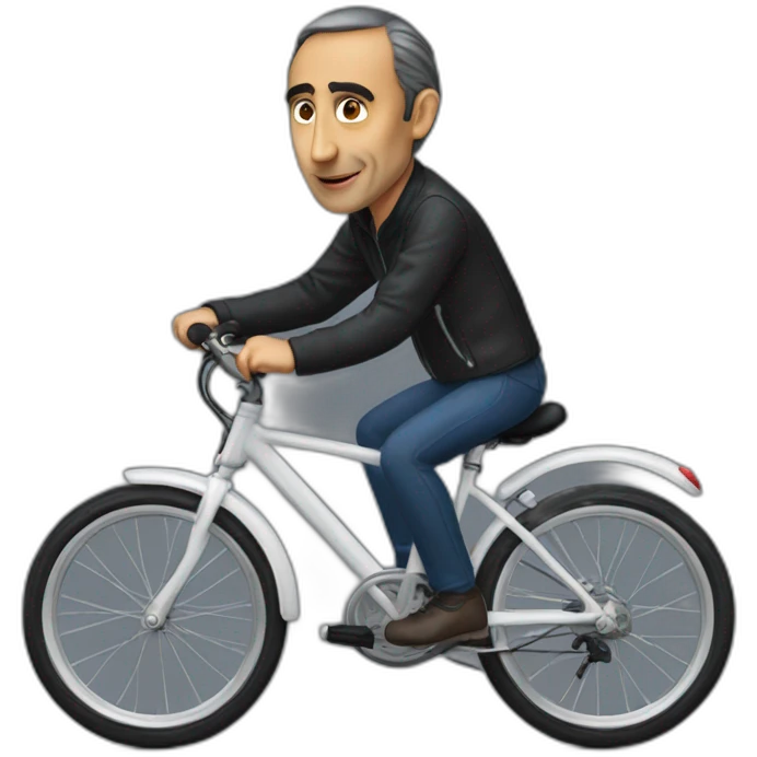 Eric Zemmour riding a bike emoji