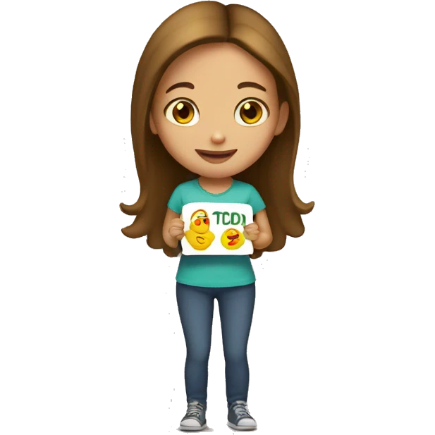 girl holding a "free todd" sign emoji