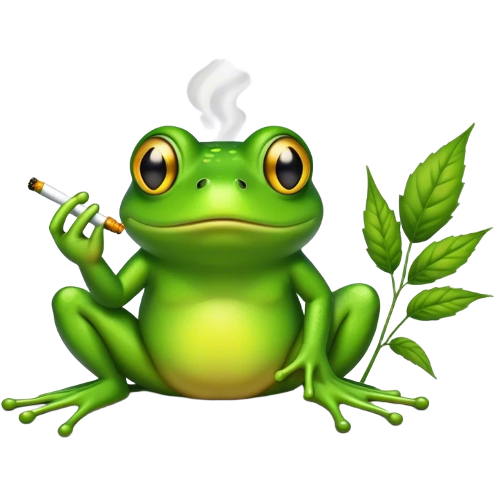 Frog smoking weed emoji