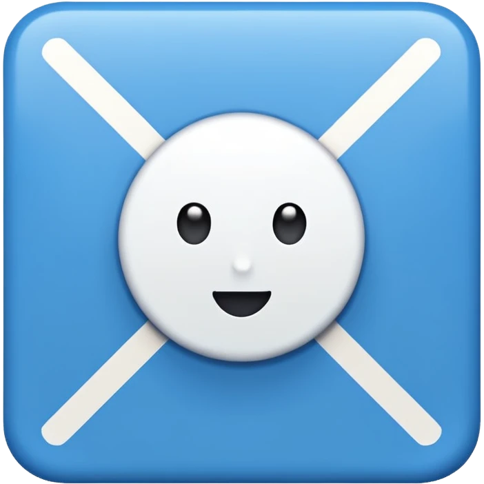 A blue square with a white cartoony checkmark in the middle. The image should be 2d emoji