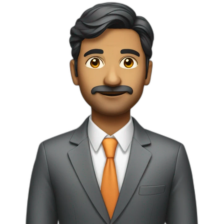 Indian man living in Singapore as a tech CEO who likes being well dressed but is cool and in mid 30s emoji