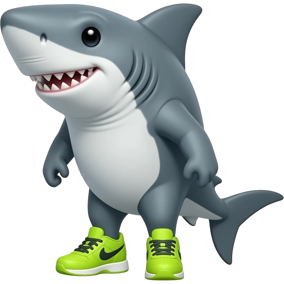 Shark with shoes emoji