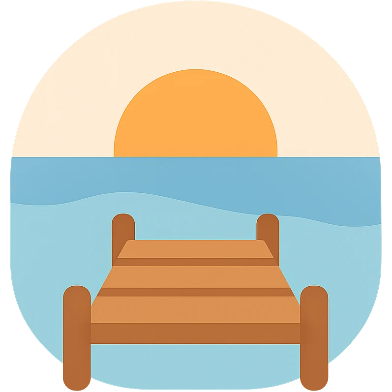 ocean sunset horizon dock emoji