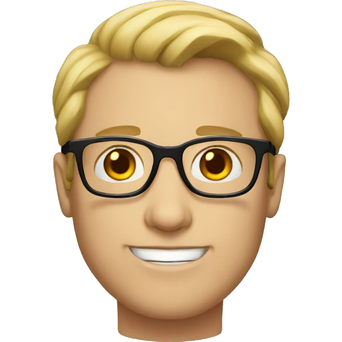 white guy in 30s with glasses emoji