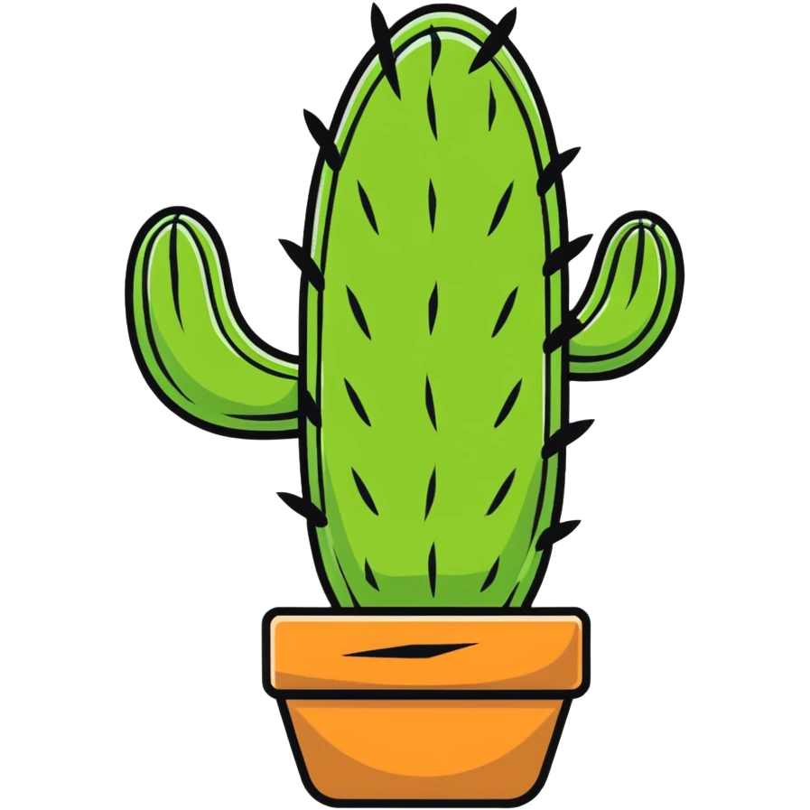 cute cartoon cactus character emoji