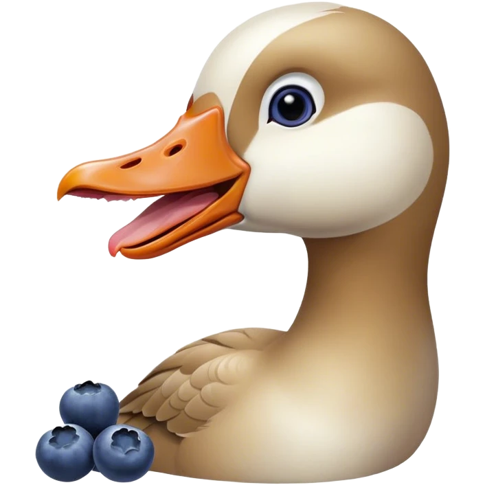 “A goose biting a blueberry.” emoji