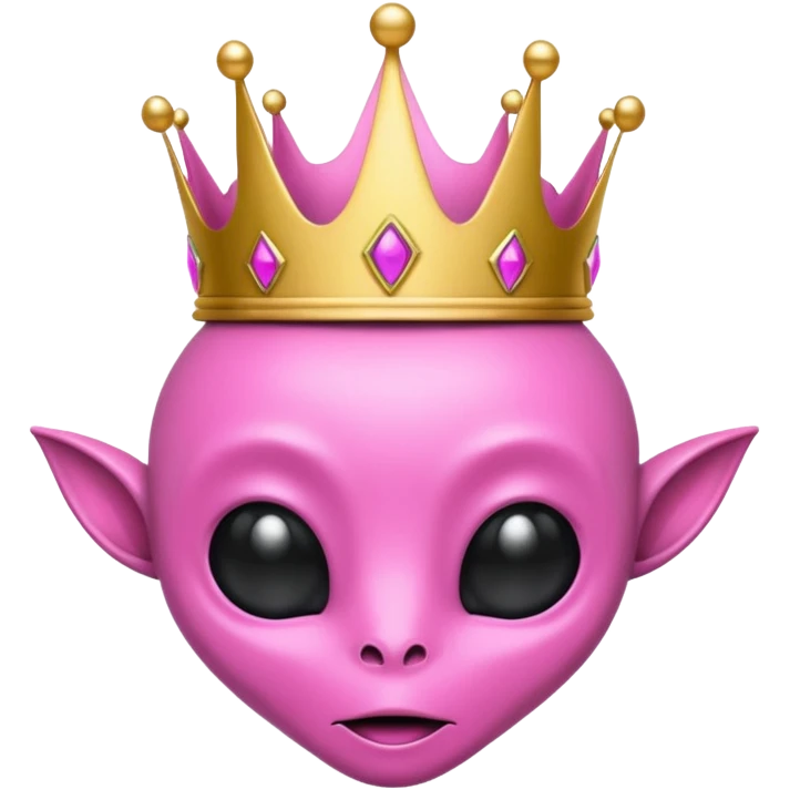 pink alien with crown emoji