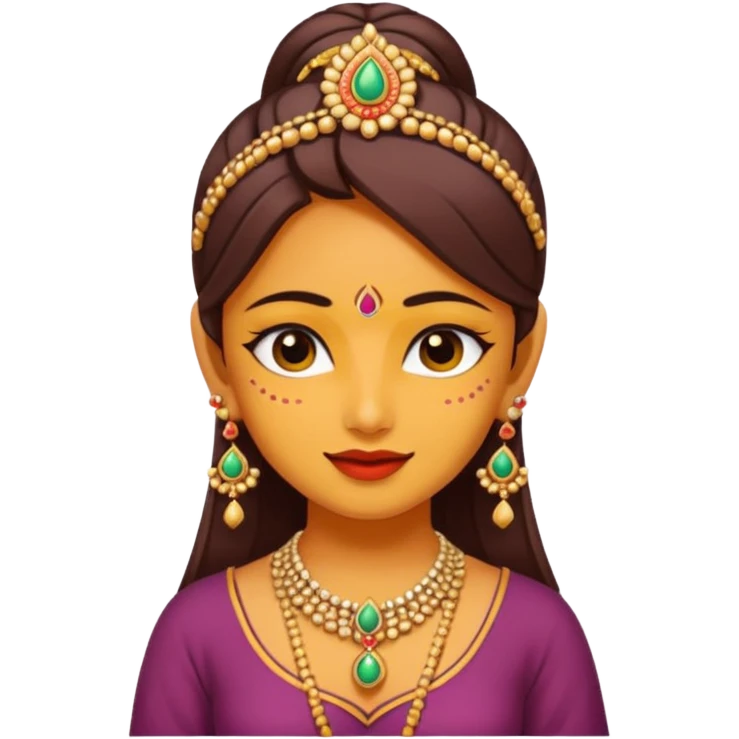 A sanskari girl with bindi and necklace emoji
