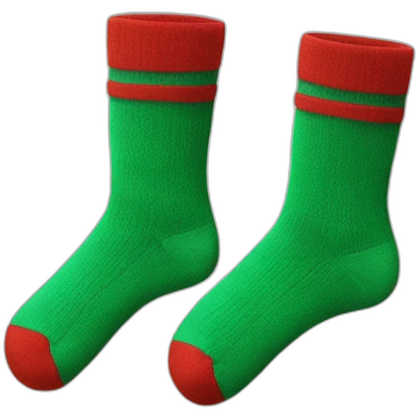 Green and red socks emoji