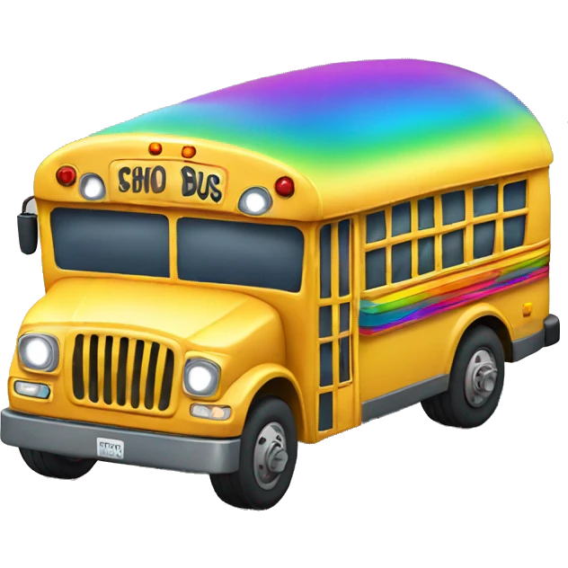 rainbow school bus emoji