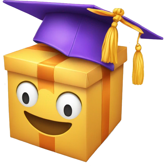 present with degree hat emoji