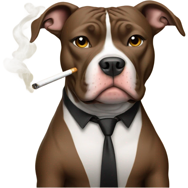 Pitbull with cigarette emoji