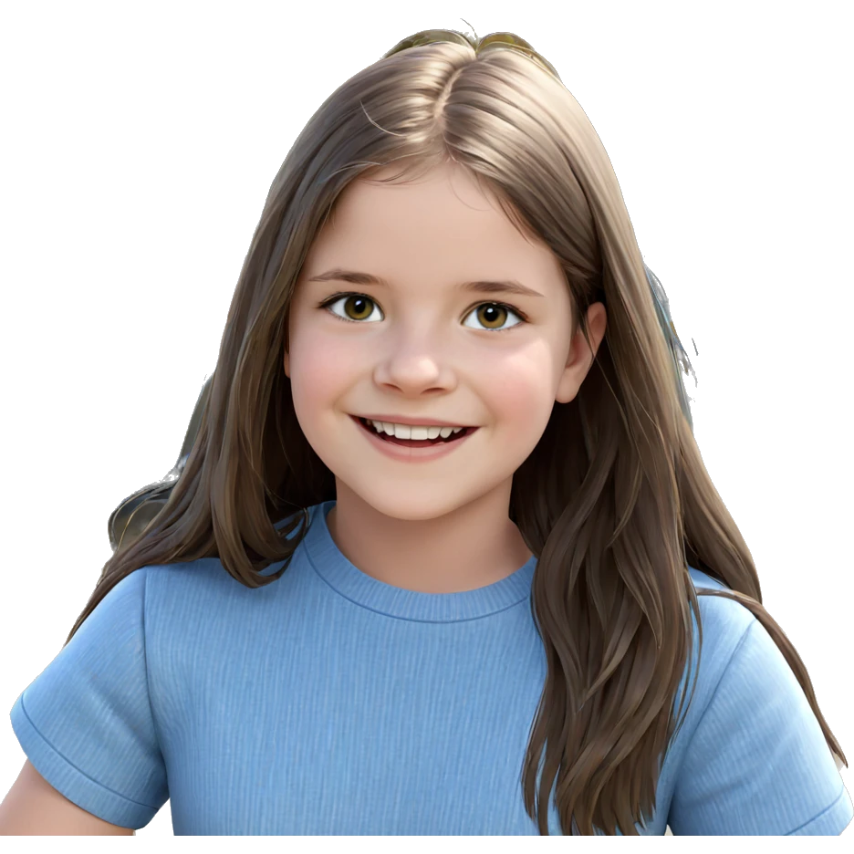 smiling girl outdoors with car emoji