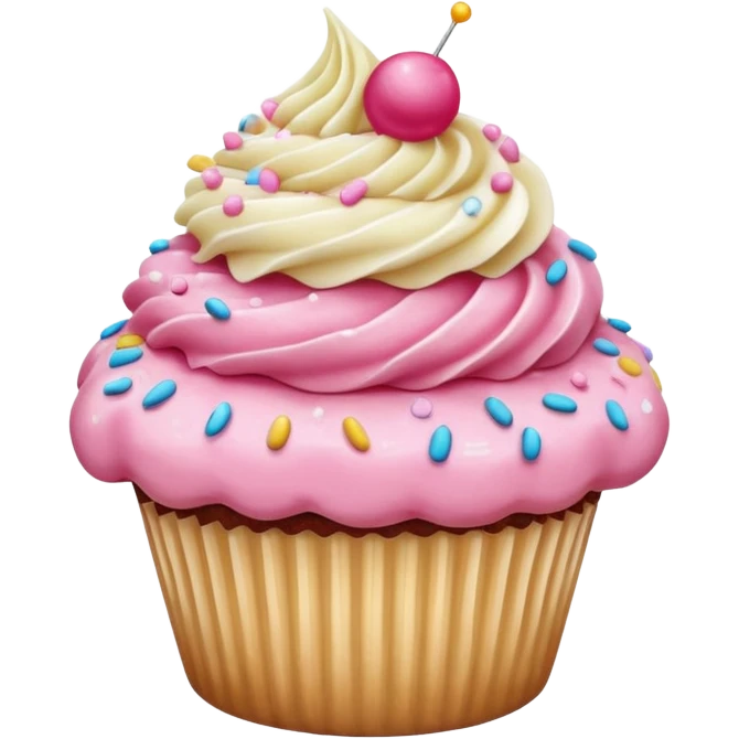 Cupcake with pink icing emoji