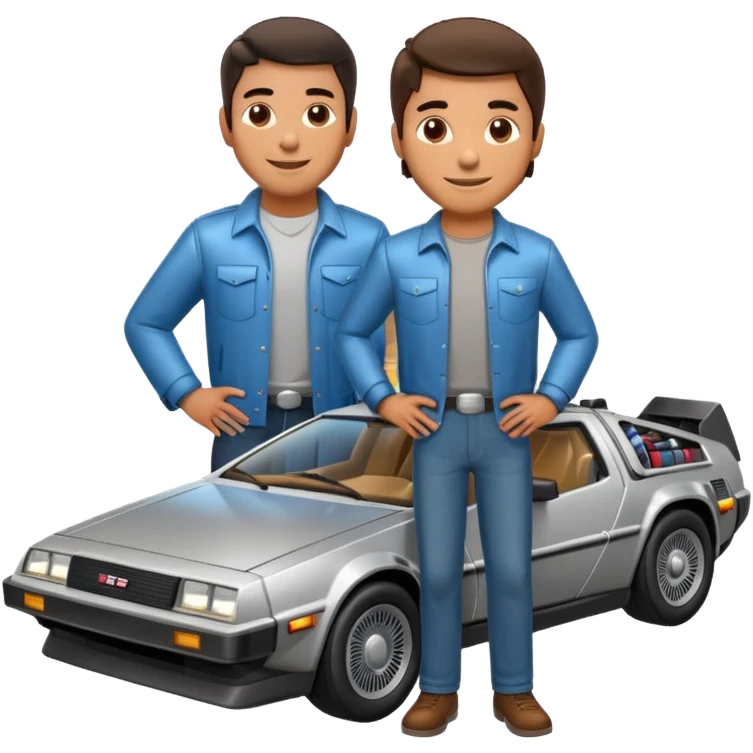 Hispanic man with delorean in background  emoji
