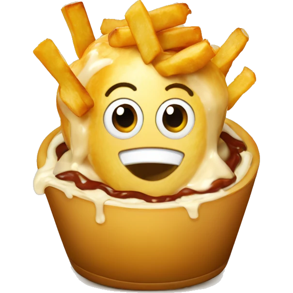 Poutine qui mange une poutine emoji