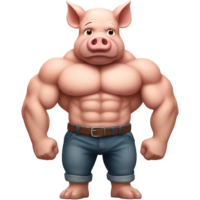 Jacked pig emoji