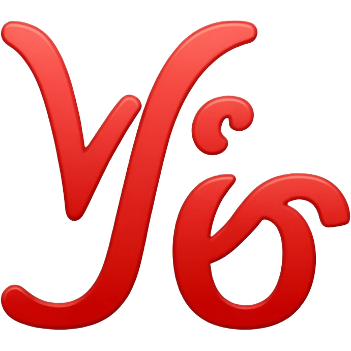 A written word *yes* with Red colour and bold italic font emoji