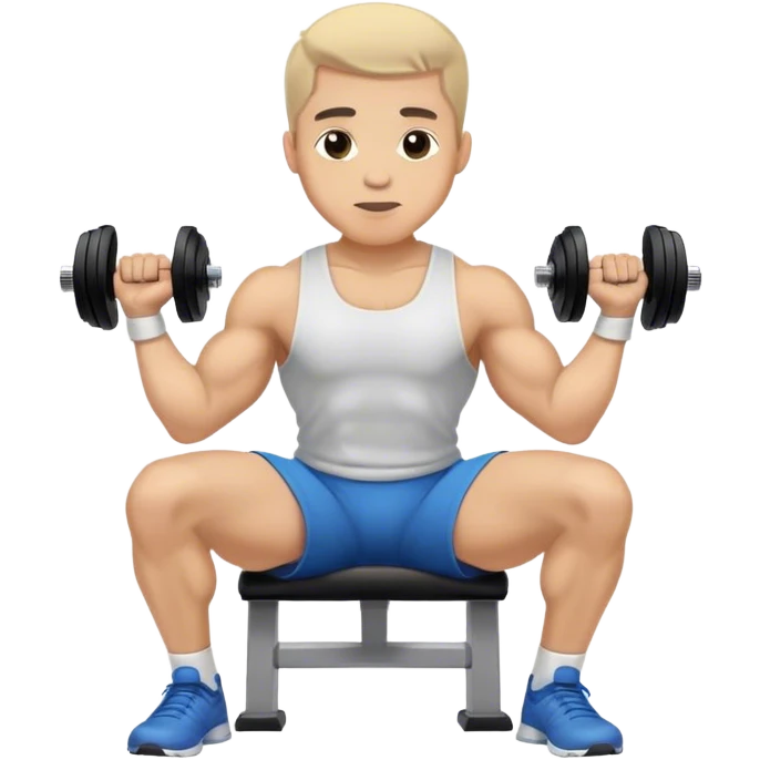 man seated dumbbell wrist curl emoji