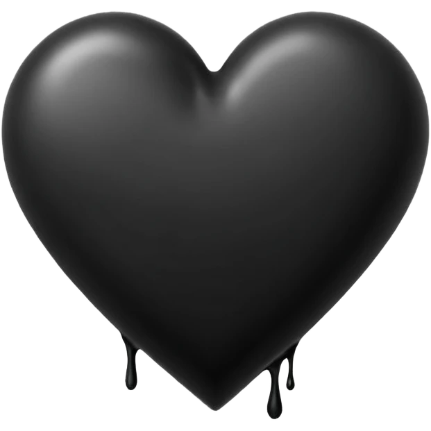black ink heart emoji, blob, isolated on white background, grunge, like pen stroke, flat emoji