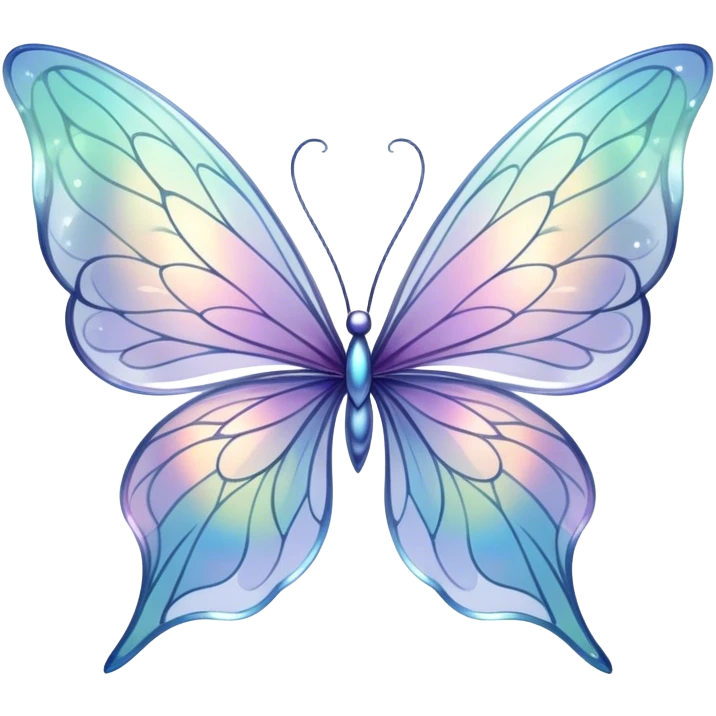 Iridescent transparent fairy wings emoji