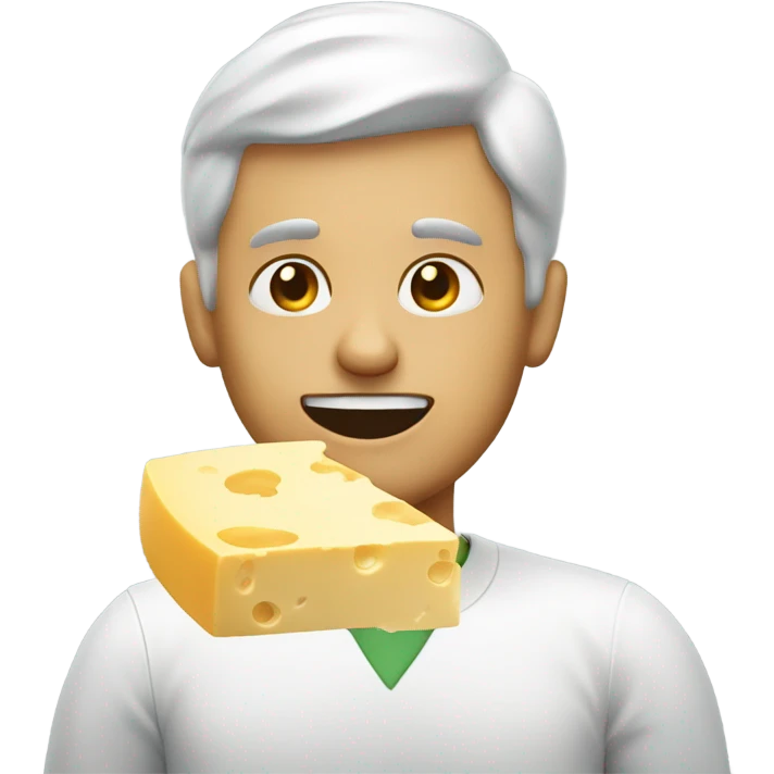 Man eating cheese block emoji
