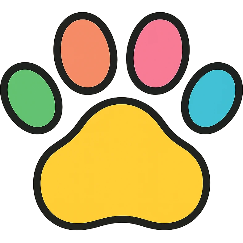 colorful puppy paw print emoji