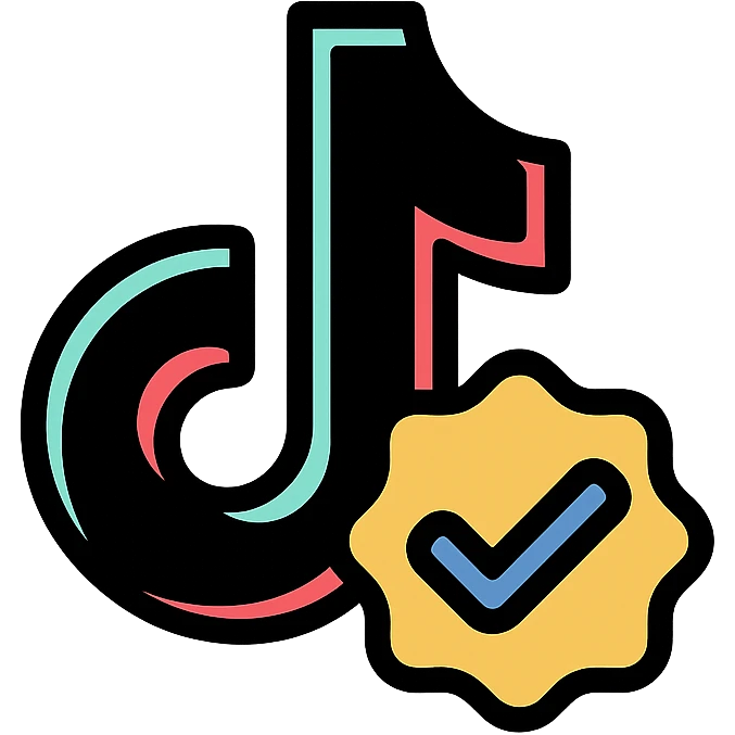 TikTok verified icon, clean, recognizable, suitable for social media, variation 2 emoji
