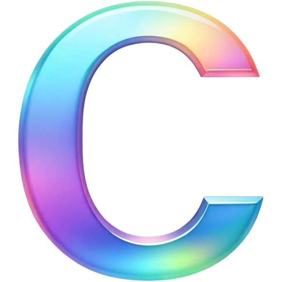 Oaae Iridescent Font setting icon with letter C emoji