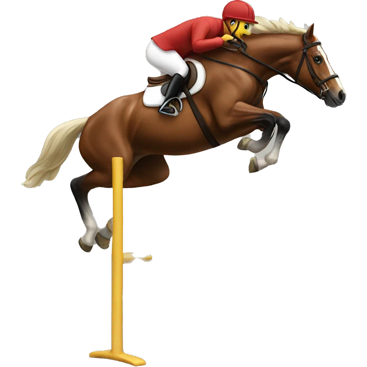 Horse that is jumping a jump emoji