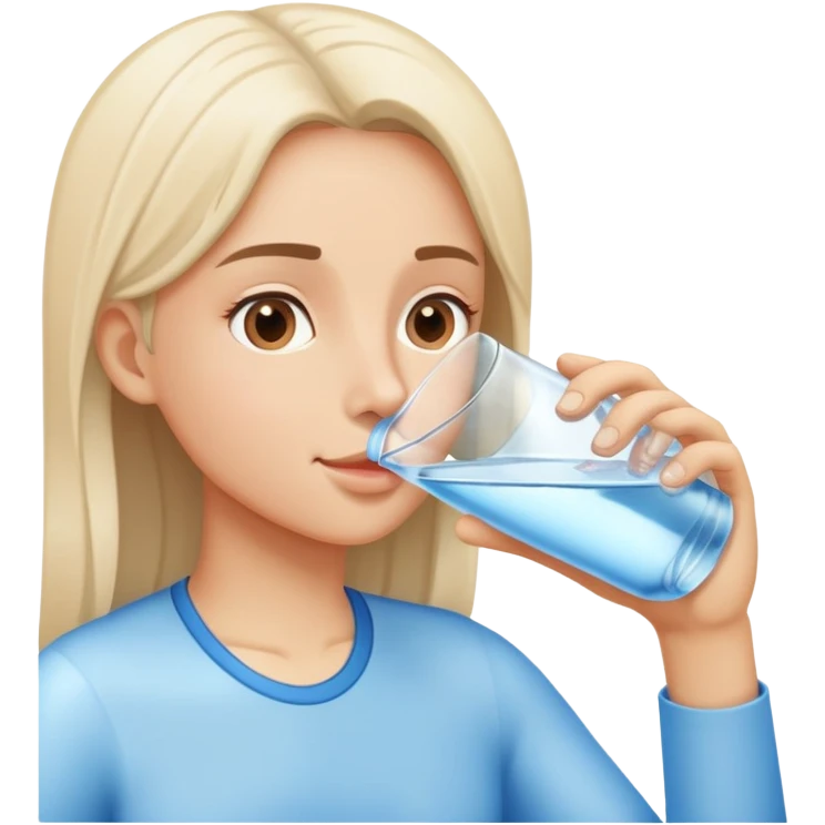 Person drinking water from a glass, refreshing emoji