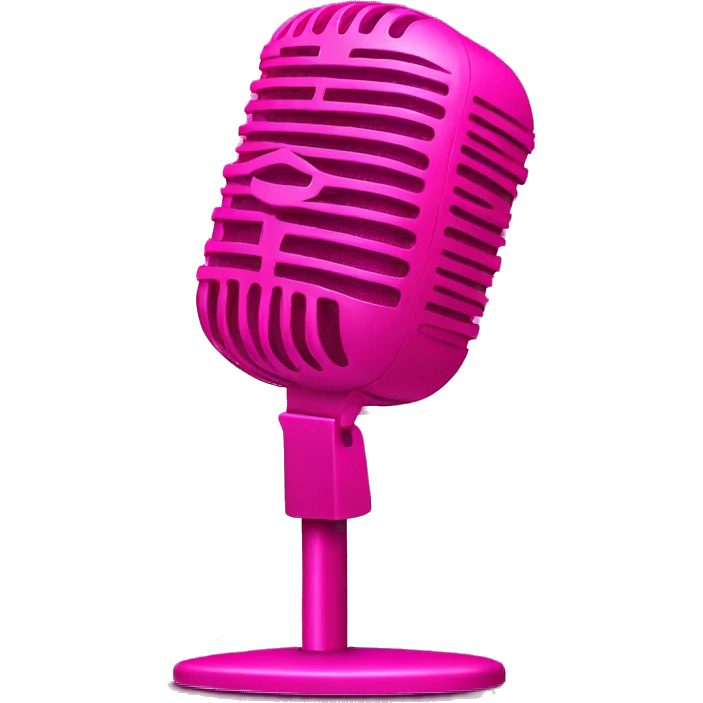 Hot pink microphone with stand  emoji