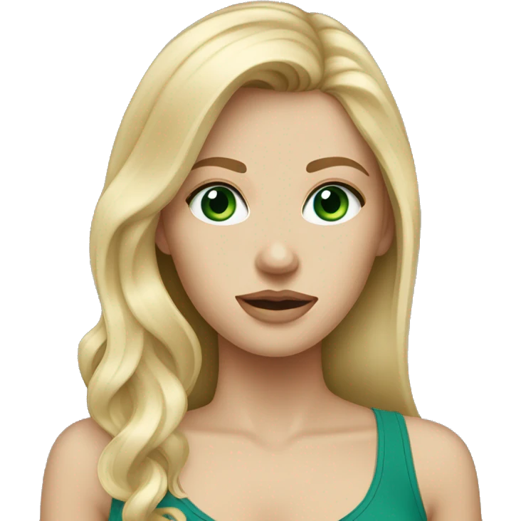 Dirty blonde white girl with bluish green eyes  emoji