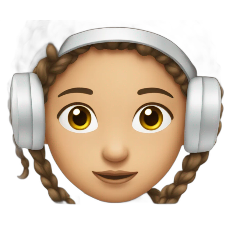 A girl wearing a headband watching YouTube on an ipad emoji