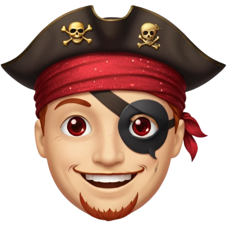 red glitter pirate emoji