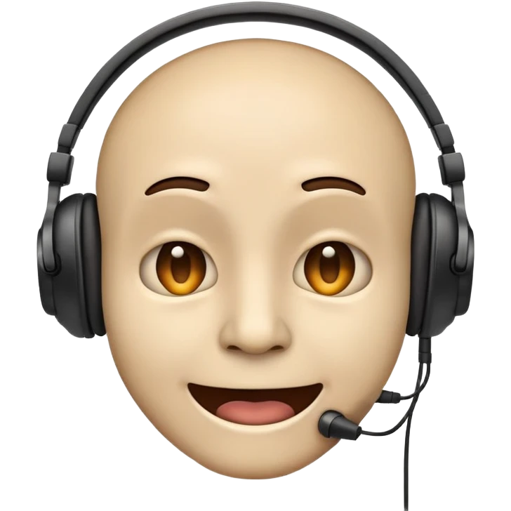 Emoji scary with headphone emoji
